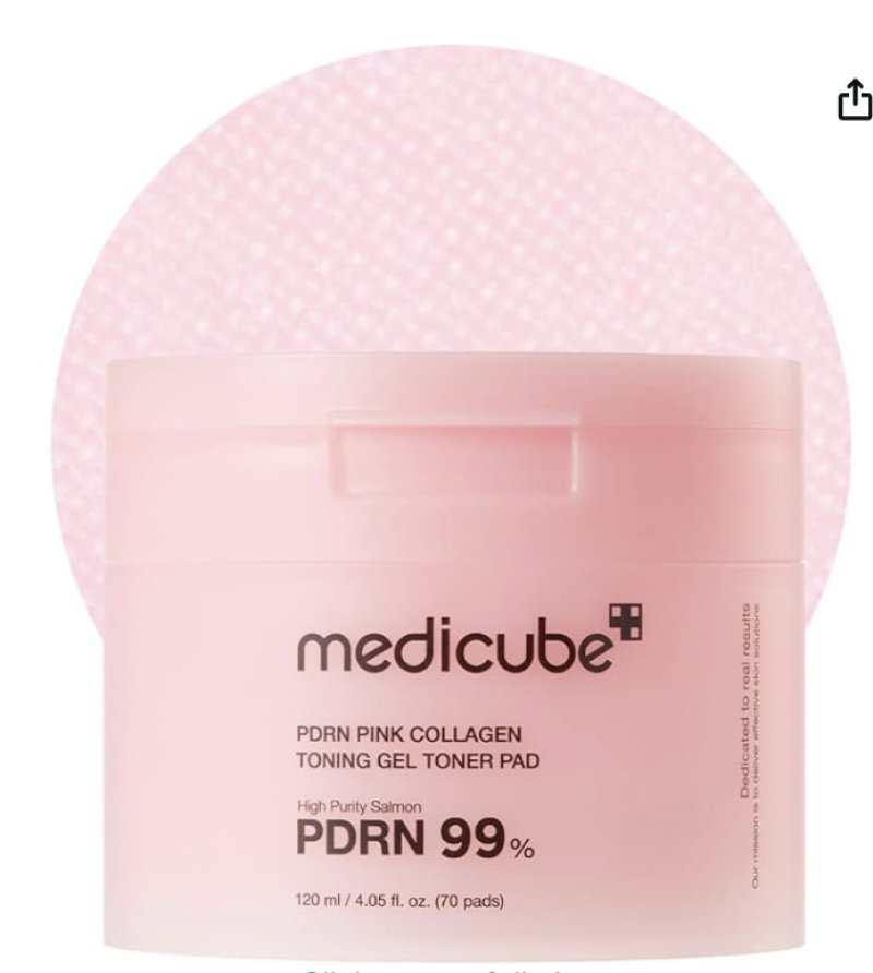 Medicube PDRN Pink Collagen Gel Toner Pad, High Purity 99% PDRN, Wiping Lotion, Wiping Pad, Toner Pa
