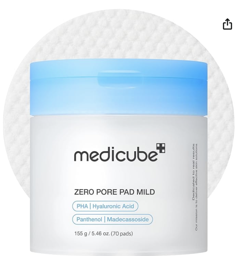 Medicube Zero Pore Pads Mild 2.0 (70 Pads) - Astringent Wipe Pads for Post-Bath Use, Moisturizing, W