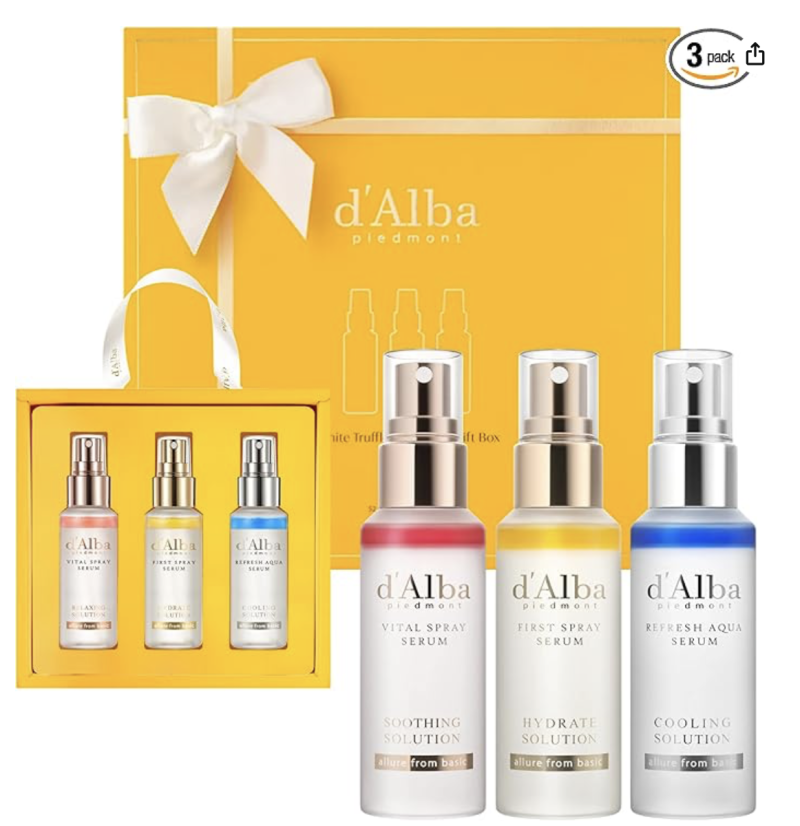 d'Alba Official White Truffle Spray Serum, 3 Solutions, Gift Set, 1.7 fl oz (52 ml) x 3ea, Moisturiz