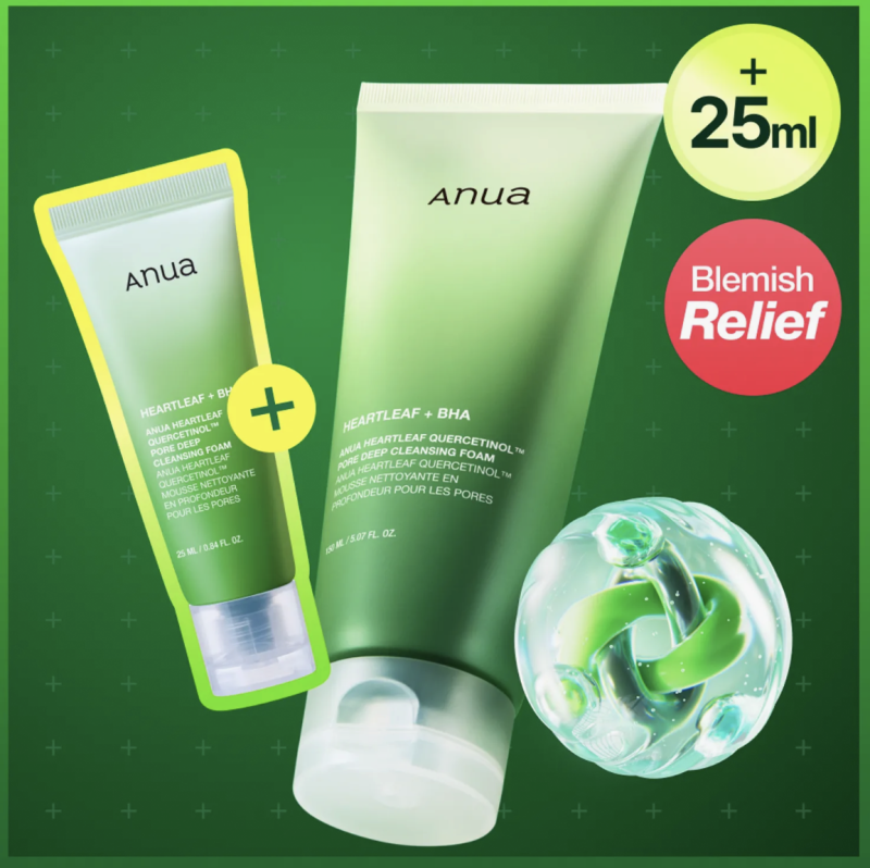 Espuma de Limpeza Profunda para Poros Anua Houttuynia Cordata Ocetinol 150ml (+25ml)