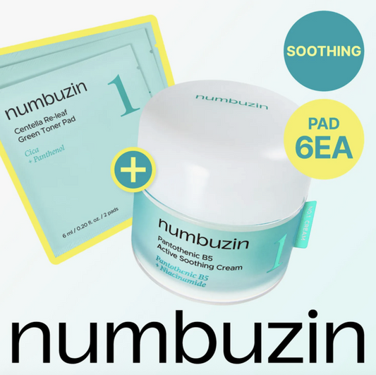 Numbuzin No. 1 Ácido Pantotênico B5 Creme Calmante Ativo 80ml (+ 6 discos de algodão)