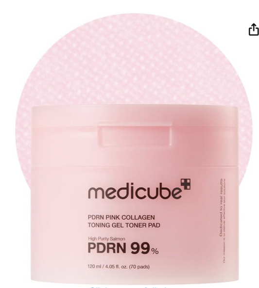 Medicube PDRN Pink Collagen Gel Toner Pad, High Purity 99% PDRN, Wiping Lotion, Wiping Pad, Toner Pa