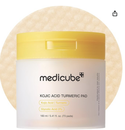 Medicube Kojic Acid Vita Toner Pad, Wiping Pad, Lotion, Kojic Acid, Turmeric Vitamin, Niacinamide, C