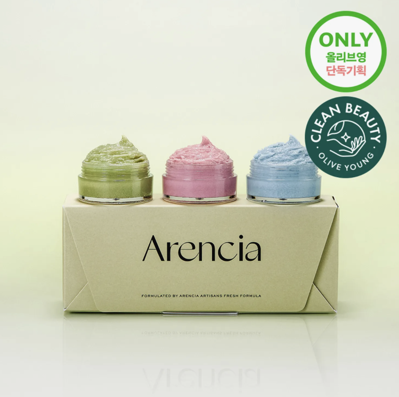 Arencia Fresh Cleanser - Conjunto de 3 peças, 15g (Verde + Rosa Mosqueta + Azul)