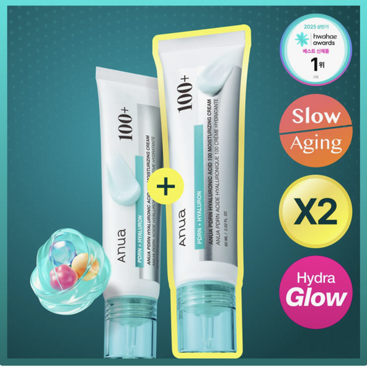 Anua PDRN Creme Hidratante com Ácido Hialurônico 100% 60ml x 2
