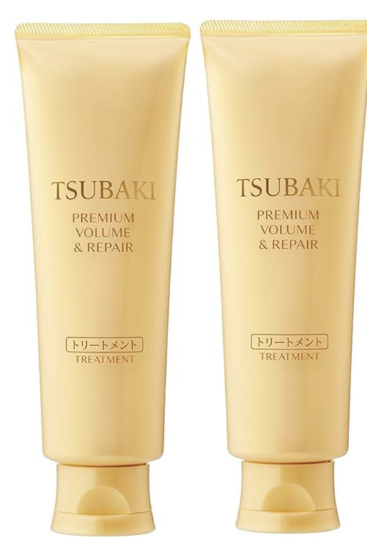 TSUBAKI Hair Treatment 160g ×2 + Bonus 【Premium Volume & Repair】 Fluffy Oil Force Boun