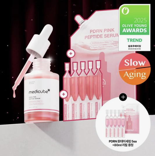 medicube PDRN Pink Peptide Ampoule 30ml Edição Limitada (+ Refil 50ml + PDRN Pink One Day Serum 1,5m