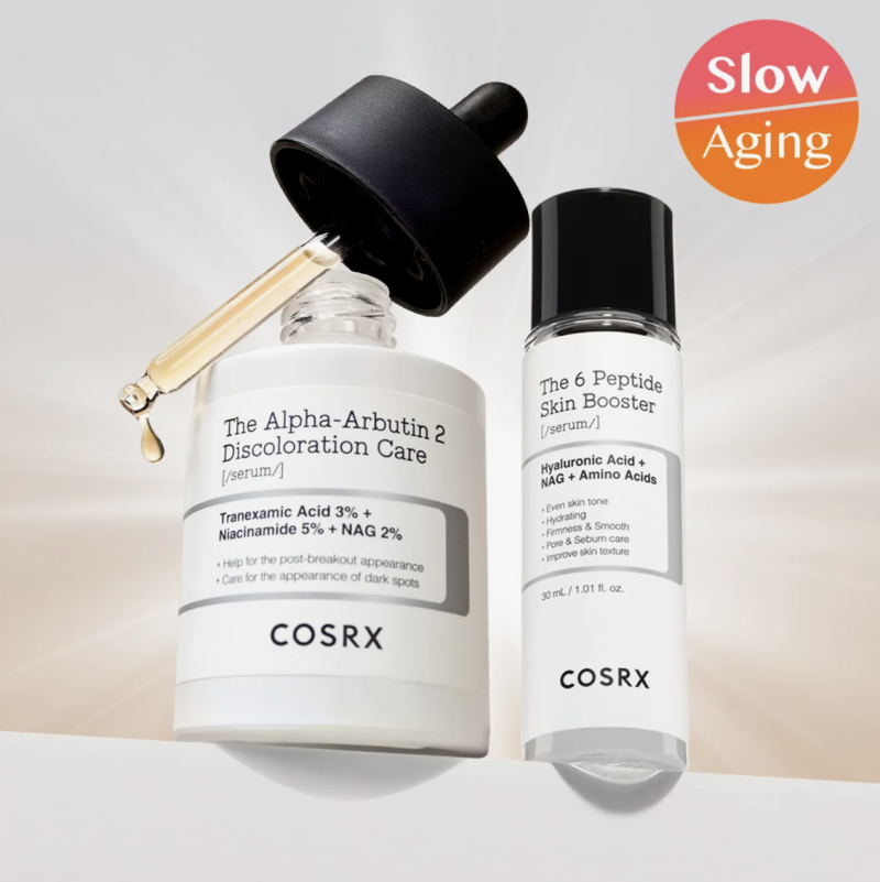 COSRX Sérum para tratamento de descoloração com Alpha-Arbutin 2 50ml (+ Sérum de peptídeos 30ml)