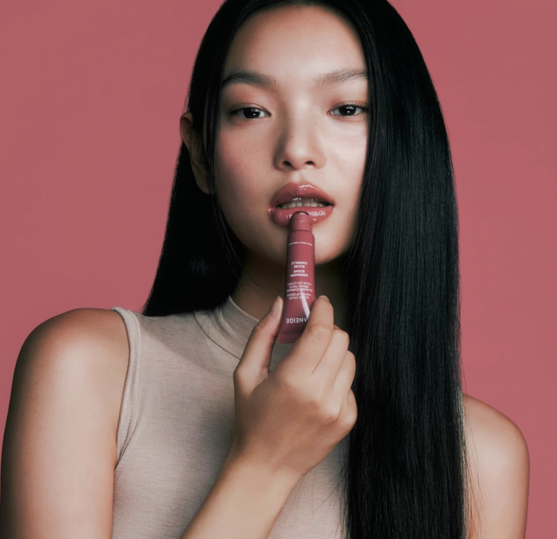 Lanage Glaze Tint Lip Serum Duo Set Lip Balm Colored Lip Tint Lip Moisturizing Korean Nude quente (marrom claro)