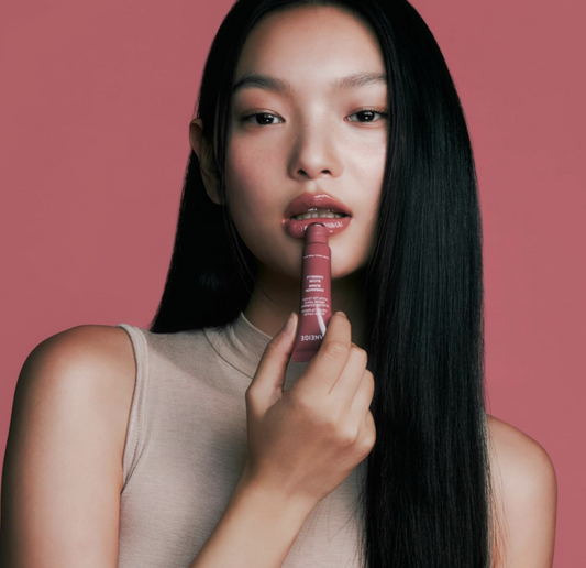 Lanage Glaze Tint Lip Serum Duo Set Lip Balm Colored Lip Tint Lip Moisturizing Korean Nude quente (marrom claro)