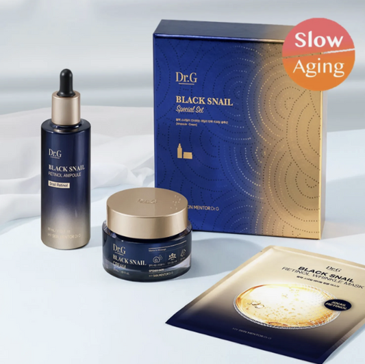 Kit Dr.G Black Snail Retinol com 3 peças (Creme 50ml + Ampola 50ml + Máscara Antirrugas - 1 unidade)