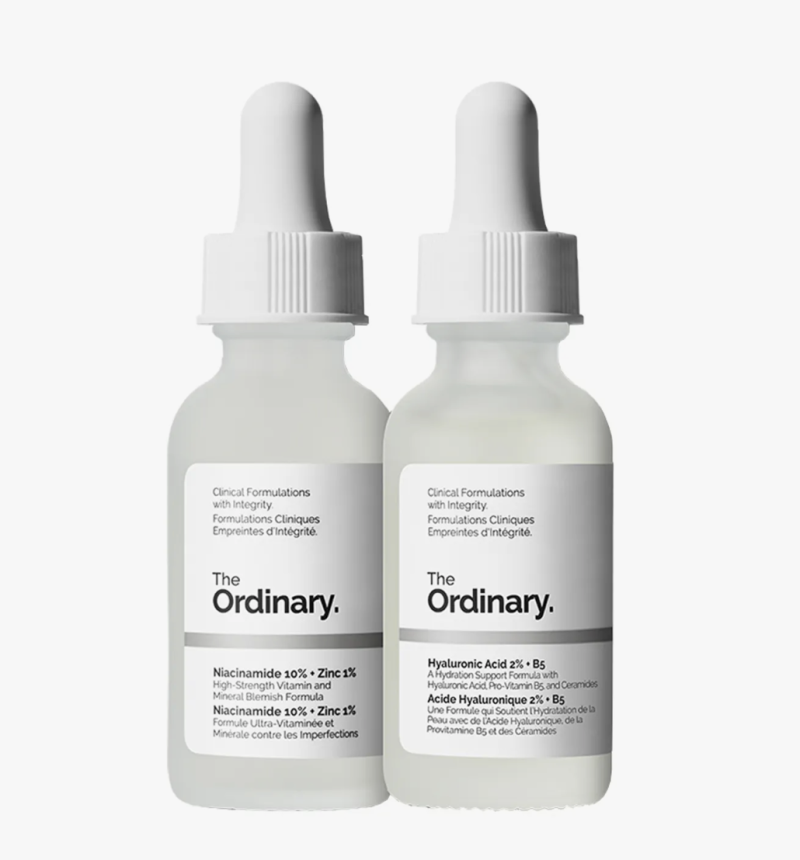 Kit de cuidados com a pele The Ordinary (Niacinamida 10% + Zinco 1% 30ml, Ácido Hialurônico 2% + Vit