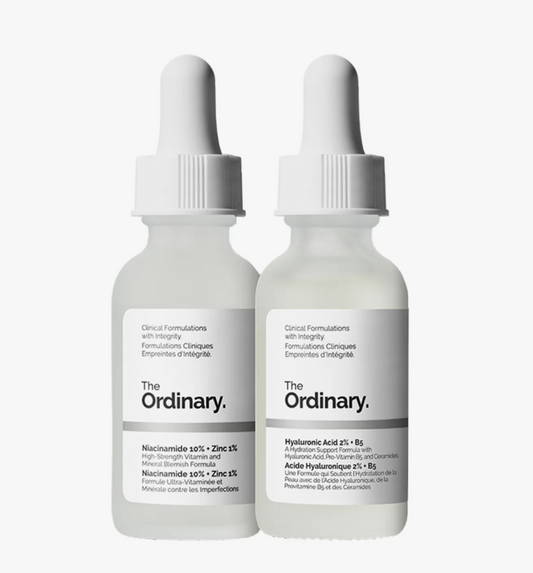 Kit de cuidados com a pele The Ordinary (Niacinamida 10% + Zinco 1% 30ml, Ácido Hialurônico 2% + Vit