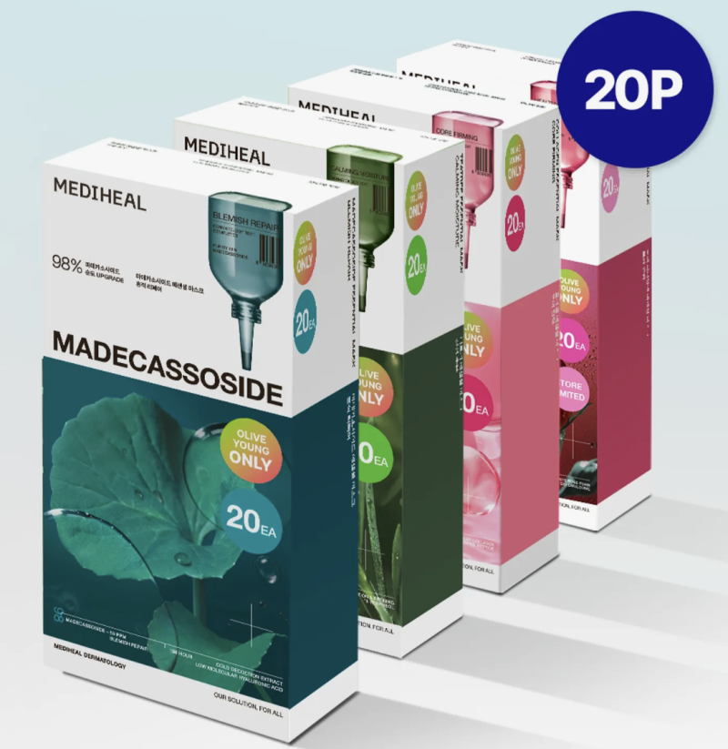Máscaras essenciais MEDIHEAL (20 unidades) Rose PDRN Mask — 20 unidades