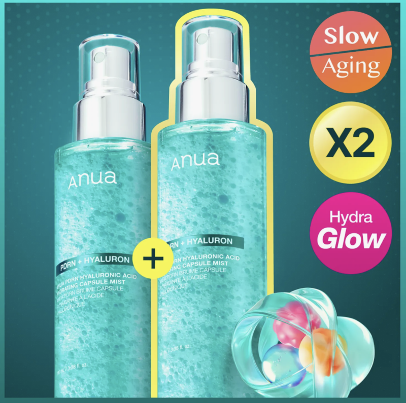 Anua PDRN Hialuronic Acid Moisturizing Capsule Mist 100ml x 2 (Pacote)