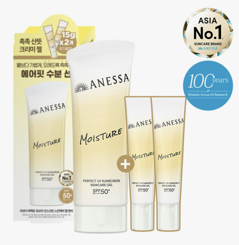 ANESSA Gel Protetor Solar UV Perfeito para Cuidados com a Pele NB 90g (+15g*2)
