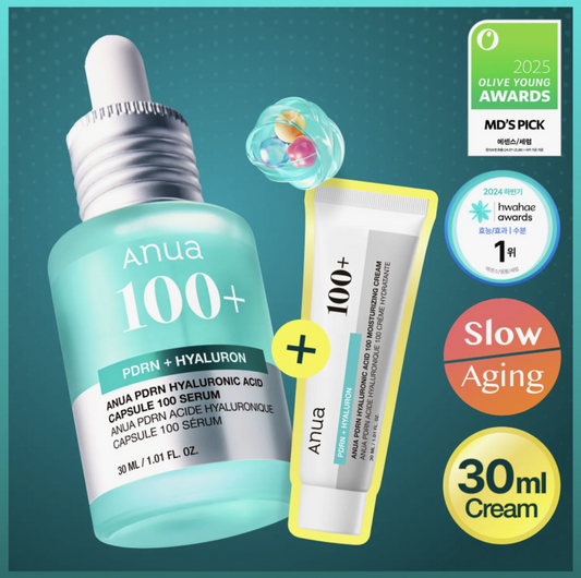 Anua PDRN Cápsula de Ácido Hialurônico 100 Sérum 30ml (+ Creme 30ml)